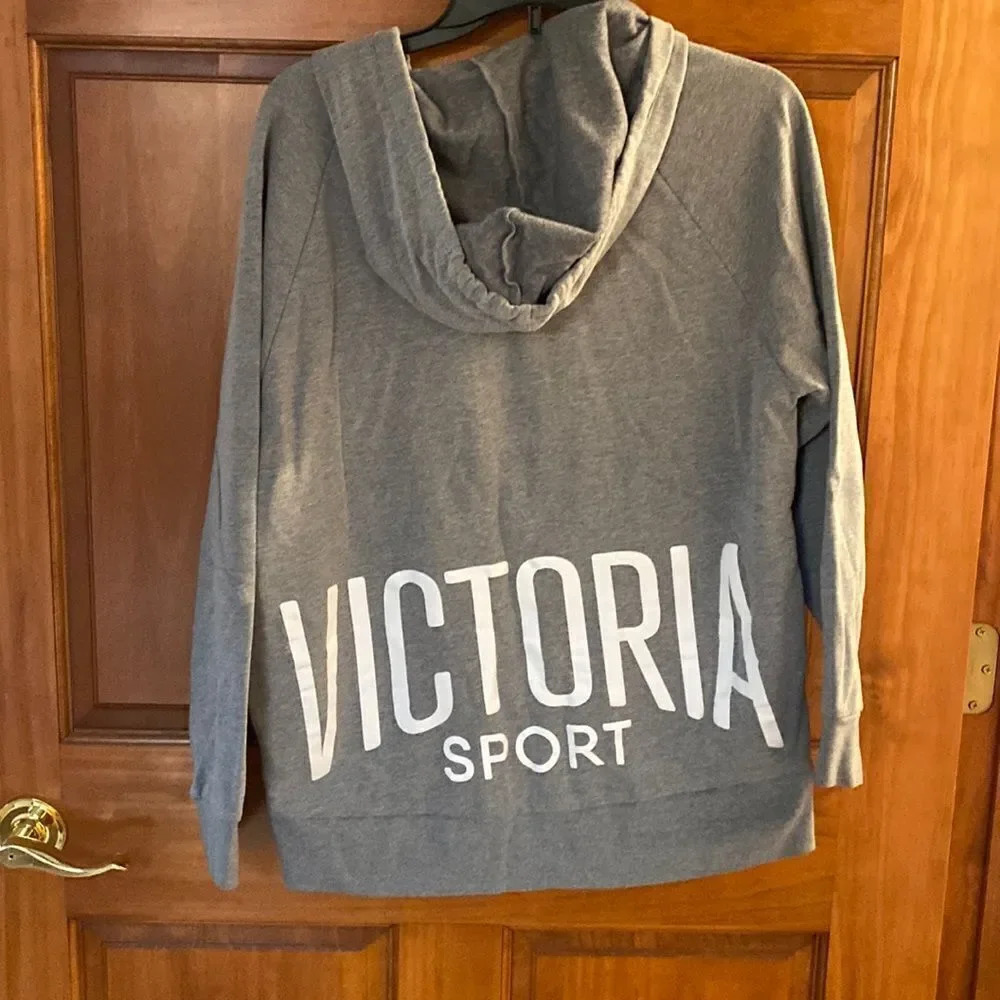 Victoria secret sport hoodie.  Size med grey/white